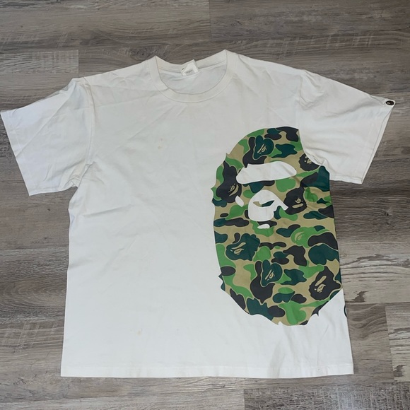 Bape Other - A Bathing Ape BAPE white green and brown short sleeves tshirt size large